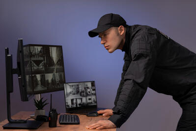 Live security agents monitoring sites remotely via Virtual Guard Post system